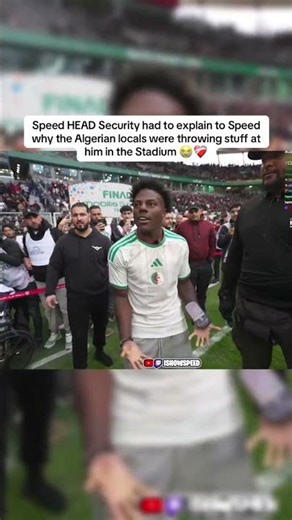 Speed SECURITY explains why the Algerian fans were throwing stuff at him #ishowspeed