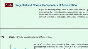 多变量微积分 Thomas Calculus 13.5 Tangential and Normal Components of Acceleration