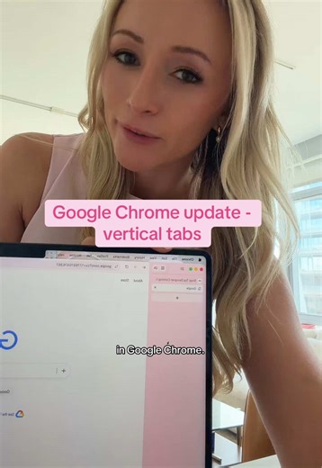 google chrome has vertical tabs now and idk how I survived before this 🧍‍♀️ if you’re a “40 tabs open at all times” girl… go turn this on immediately #googlechrome #productivityhack #officetips #corporategirl #techupdate ✨📂💻