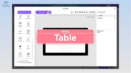 【M5UI 界面设计】LVGL Table