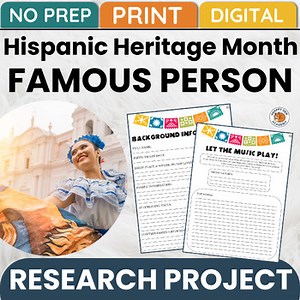Famous Hispanic Person Project Based Hispanic Heritage Month Biography Research