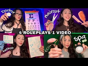 ASMR 4 RPS 1 VIDEO ! Doctor Exam, Haircut, Spa Facial, Tattoo, Piercings (personal attention)