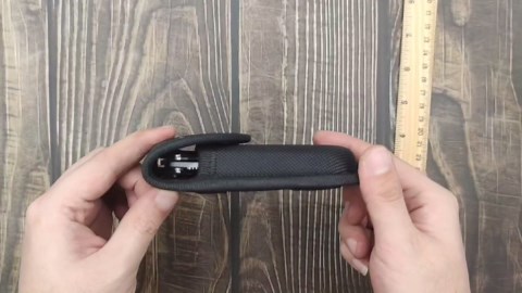 Multitool Belt Sheath for Leatherman, Gerber - Nylon Knife Pouch for Folding Knife - Snap Closure Knife Holder with Horizontally or Vertically Carry Belt Loop