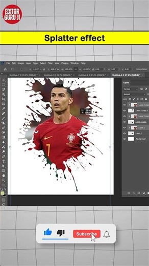 How to Add Splatter Effect in Photoshop ✅ #photoeditingtools #photoshoptools #tools #design