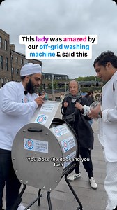 This lady was so happy she called her friend over and introduced us to someone who had family and friends that grew up handwashing their laundry - alongside this lady herself so they understood this global burden we are solving 🫧 This is the reason we take our machine everywhere so we can connect with people as wonderful as them & raise their awareness of our work💙🙌🏽🌍 #laundry #innovation #sustainability #humanitarian #washingmachine #london #clean #humanity | The Washing Machine Project