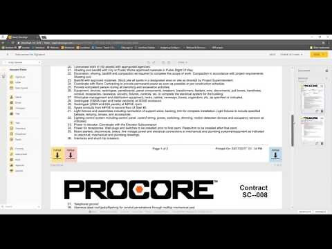 DocuSign Financial Tool Integration with Procore