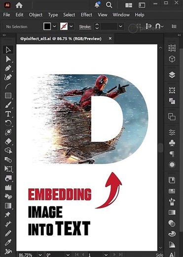 Adobe Illustrator - Embedd Images into Text Like a PRO