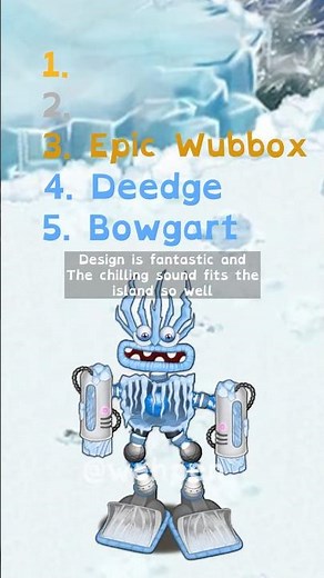 My Top 5 Cold Island Monsters - My Singing Monsters #mysingingmonsters #tierlist #msm