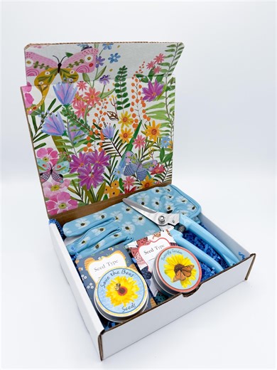 Butterfly and Bee Gardening Gift Box, Pollinator Kit, Garden Starter Kit - Etsy