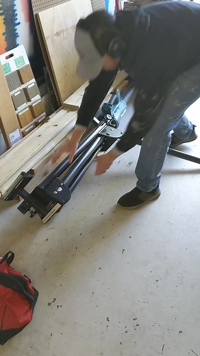 easy setup and take down from #evolutiontools #mitresaw #mitersawstand #mitersaw #revivedecks #savespace #portabletool Evolution Power Tools - USA | Revive Home Tips