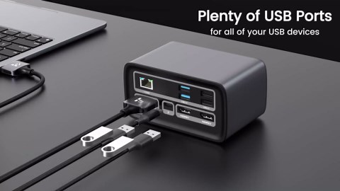 TobenONE MacBook Docking Station Dual 4K@60Hz, 16-in-2 USB C Docking Station with 2 HDMI Ports, 7 USB Ports, 100W GaN Power Supply & 20W Charging, 2.5Gbps Ethernet, for Home & Office