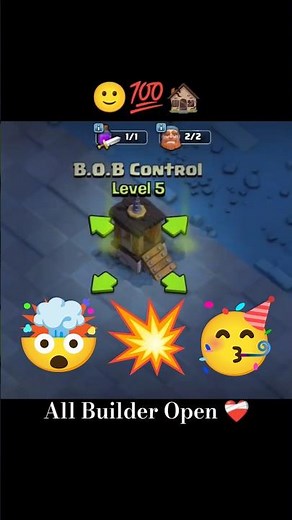 B.O.B CONTROL LEVEL 5 COMPLETE ✅ ALL BUILDER OPEN 💥🧠 #clashofclans #ytshorts #shortfeed