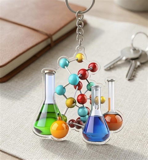 Science Chemistry Acrylic Keychain - Laboratory Beaker & Molecule Charm, STEM Graduation Gift Scientist, Biology Teacher Keyring Accessory - Etsy