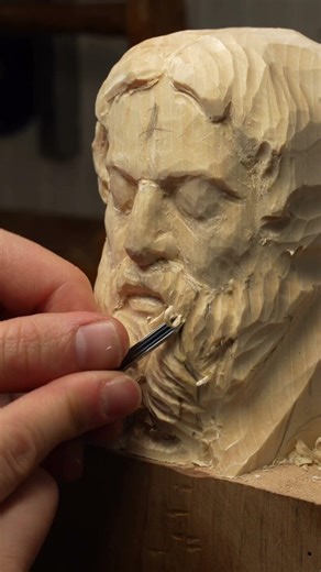 “Herodotus” -advanced carving project for fundamentals of woodcarving school.