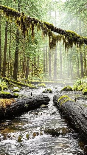 Hoh Rain Forest, USA — Slow Creek & Mossy Silence | 4K ASMR #ambientnature #talkingnature #nature