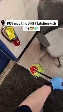 POV mop this dirty kitchen floor with me 😎🧼 #cleantok
