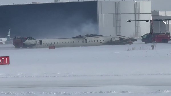 Delta Air Lines confirms no fatalities after plane crashes, flips upside down at Toronto Pearson International Airport, leaving 18 injured — miraculously none critical