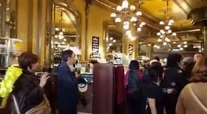 This is cafe IRUÑA. The oldest caffe in town it is from 1888, and 2 important things happened here: - Ernest Hemingways book "The sun also rises" (1926) takes place in here. -My grandparents met here around the same time. | Pamplona Fiesta