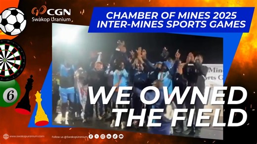 Champions! 🏆 The MIGHTY #SwakopUranium team storms to victory as the overall winner of the 2025 Chamber of Mines Inter-Mines Sports Games! 🏆🔥 An electrifying performance from start to finish! ⚡🙌 🌟🏆 👟 Relay mixed - Winner 🏆 👟 Relay female - Winner 🏆 👟 Relay male - Winner 🏆 🏌️‍♂️⛳ Golf (Teams) - Winner 🏆 🏌️‍♂️⛳ Golf (Individual) - Winner 🏆 ♟️♟️ Chess (Teams) - Winner 🏆 ⚽ Soccer Veterans – Winner 🏆 🎱 Pool (Teams) - Swakop Uranium B ➡️ Winner 🏆 🎱 Pool (Teams) – Swakop Uranium A 