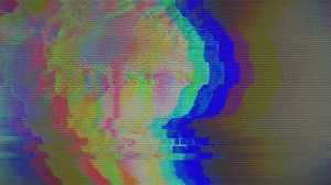 Effet de l'art du bruit de pixel invisible numérique. Le futurisme rétro des années 80 et 90, style d'onde dynamique. Écrasement du signal vidéo avec le bruit de la télévision et les interférences de l'ancien écran