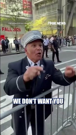 Firefighter unloads on pro-Palestinian protesters near 9/11 Memorial #shorts