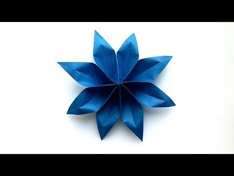 How to make an easy Origami Paper Flower (8 Petal) - Origami Paper Tutorials Flower