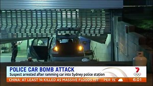 A man who set himself alight and drove his flaming car into a western Sydney police station is well known to police. Full story: http://yhoo.it/29OTTfO #7News | 7NEWS Australia