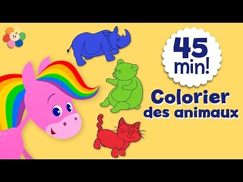Coloriage pour enfants | Colorier des animaux | Le cheval arc-en-ciel | BabyFirst