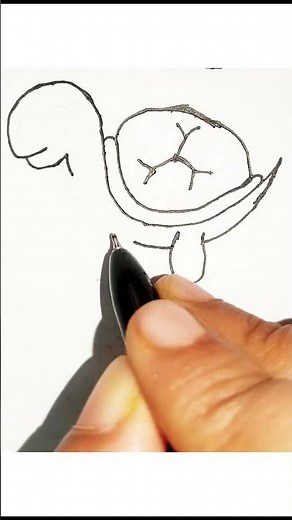 Easy Turtle Drawing 🐢 | Cute Turtle Drawing for Kids | Step by Step Drawing #shorts