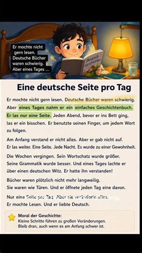 German listening and reading practice | Eine Seite pro Tag |#deutsch #german #story