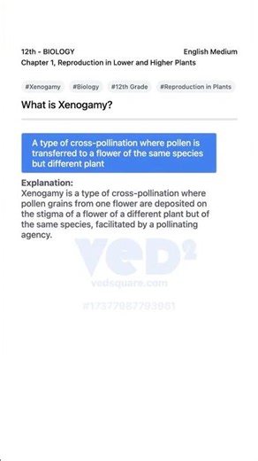 Xenogamy Explained 12th Biology Reproduction in Plants