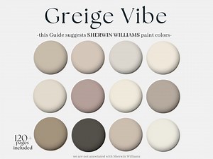 Sherwin Williams Paint Palette: Greige Vibes- House Paint Palette- Interior Paint Palette- Neutral Paint Palette- Interior Paint Gray - Etsy