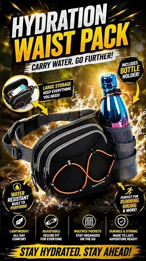 Sportsnew Hydration Waist Pack 💧 Best Running Belt Bag with Water Bottle Holder for Hiking & Walking