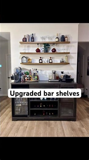 Little upgrade, whole new feel ✨ #FloatingShelves #AmazonFinds #AtHomeBar