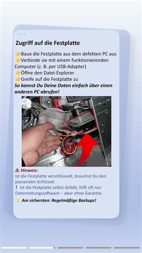 Computer defekt wie daten von festplatte retten – Daten noch zu retten? 😳#pc #data #safe #backup