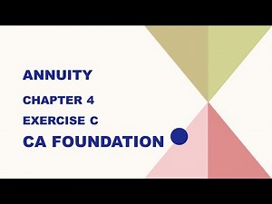CA Foundation | Quantitative Aptitude | Mathematics of Finance Exercise 4 C | ICAI Module Solutions