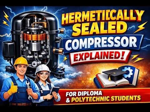 Refrigeration Compressor Types | Hermetically Sealed Compressor| RAC Students Must Watch/Diploma
