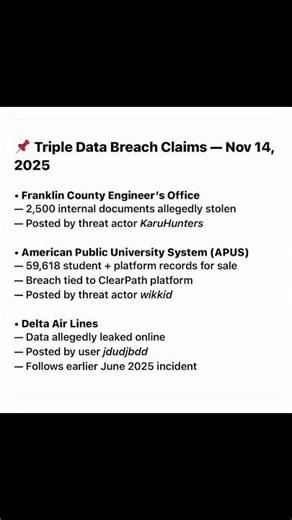 Triple Data Breach Claim #cyberattack #delta #franklincounty #cybersecurity