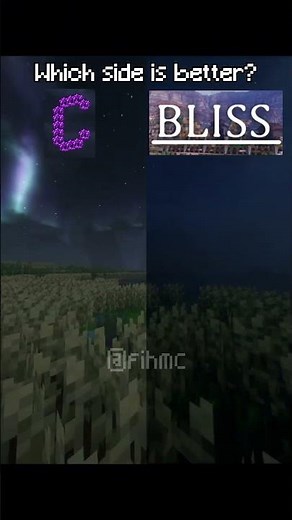 Which side is better? Complementary shaders or Bliss shaders? 🌙 #minecraft #shaders