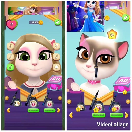 💄 Angela Doing Makeup | Cute & Stylish Cat Transformation ✨🐱