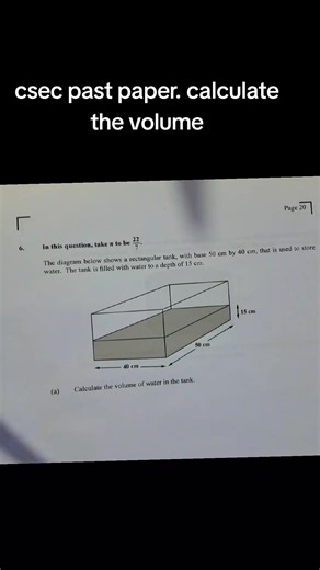 csec past paper. calculate volume #csec #gcsemaths #edexel