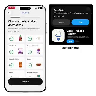 This is how a $300K MRR app onboards its usersTake a look at how indie iOS dev @cormachayden_ does it with his Oasis Health appOnboarding- Clean, minimal design- High-quality & professional visuals- Clearly communicates the product’s value- Smartly asks for a review mid-onboardingPaywall- Simple, soft paywall- Only one option: annual subscription- 3-day free trialYou don’t need a complex onboarding.If you show the value clearly, simple wins.
