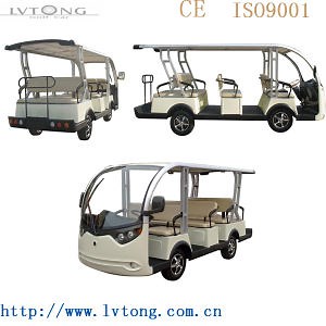 [Hot Item] Tourist Shuttle Four-Wheel Electric Bus Fashion Shape Design Long Durability Chinese Bus 11 Seats Electric Open Sightseeing Bus