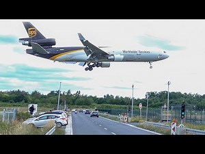 7 BIG PLANE LANDINGS - BOEING 747 LOW landing above the street - MD11, Airbus A300 (4K)