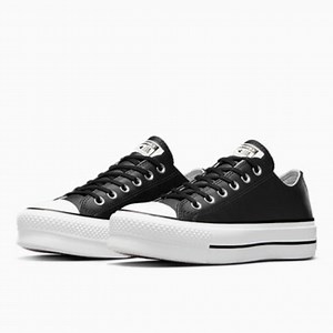 Converse All Star Platform Ox Leather LowWomen's black sneaker