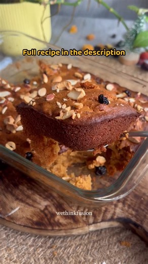 We Think Food on Instagram: "HEALTHY CHRISTMAS PLUM CAKE 🎄 This year I made a wholesome, festive plum cake using jaggery, whole wheat, oats, and loads of soaked dry fruits — super moist, rich, and absolutely delicious! And the best part? No sugar, no maida, no alcohol — fully healthy and festive! ✨ 📝 Ingredients 🔸 For Fruit Soak ¾ cup orange juice 1 tbsp lemon juice 1 cup tutti frutti ¼ cup raisins ¼ cup dried apricots (chopped) 2 tbsp dried cranberries 2 tbsp prunes (chopped) 🔸 For Cake Bat