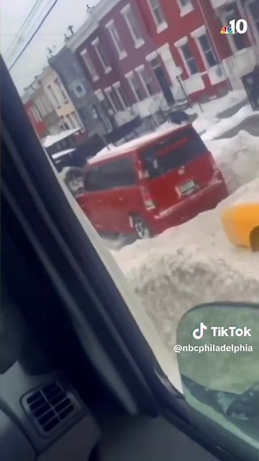 Sanitation Worker Plows Snow on Parked Cars in Philly
