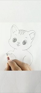 Cute Kitten Drawing 🐱 Easy Pencil Sketch | Step by Step Cat Drawing #shorts