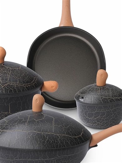 Clean in Seconds. Last for Years Bionic Turtle Design Nonstick Cookware Set (7 Pcs)- Wok, Fry Pan, Sauce Pan & Dutch Oven with 3 Lids, Non Toxic,PFAS & PFOA Free, Compatible with All Stovetops, Durable Cookware for Home Cooking https://www.amazon.com/promocode/A1DG8MSBWSU6SI#deorscooking #cookwaresetwith12set #deorscookware #turtlescookware #turtles #pan