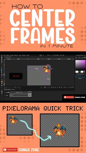 Center Frames in Pixelorama in Less than 30 Seconds! | Super Easy!